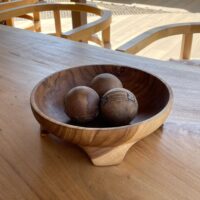 Centro de mesa de madera de teca de Ø 8 x 8,5 cms v2